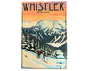 Two Skiers on the Mountain Whistler Wooden Magnet