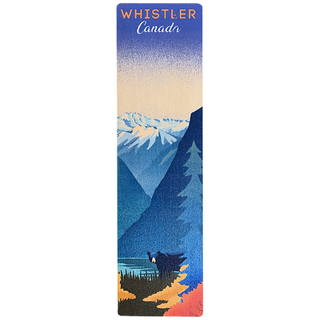 Black Bear by the Lake  and Snowy Mountains Whistler Wooden Bookmark