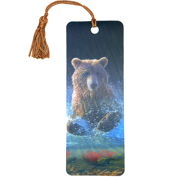 Bear and Fish  3D Bookmark with Tassel 