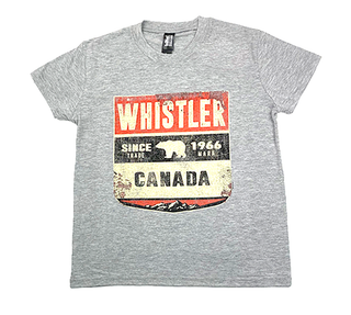 Youth  Sport Grey  with Distressed Service Station  Print Tee