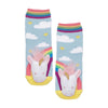 Unicorn Head Plush on Rainbow Printed Infant Socks