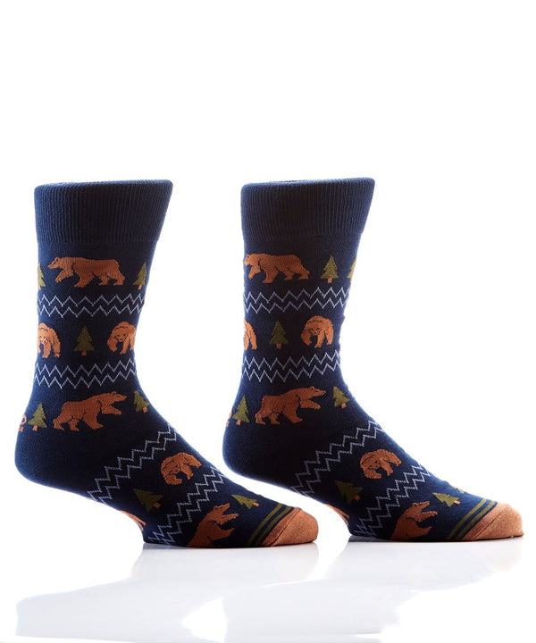 Bears and Trees Novelty Blue Socks