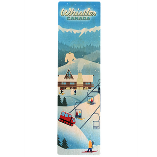 Retro Mountain Scene Whistler Wooden Bookmark