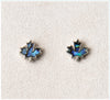 Cerulean Maple Leaf Pearl Stud Earrings