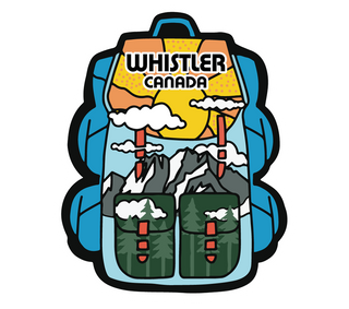 Backpack Shaped Whistler Canada Bumper Sticker