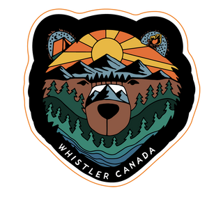 Bear Face Whistler Canada Sticker