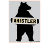 Standing Bear Black  Silhouette  Carrying Whistler  Sign Bumper Sticker