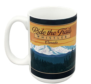 Bicycle with a Mountain Summit Backdrop Tall Mug