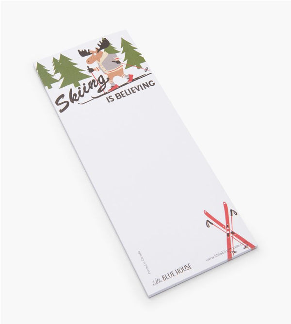 Skiing Moose Magnetic Notepad
