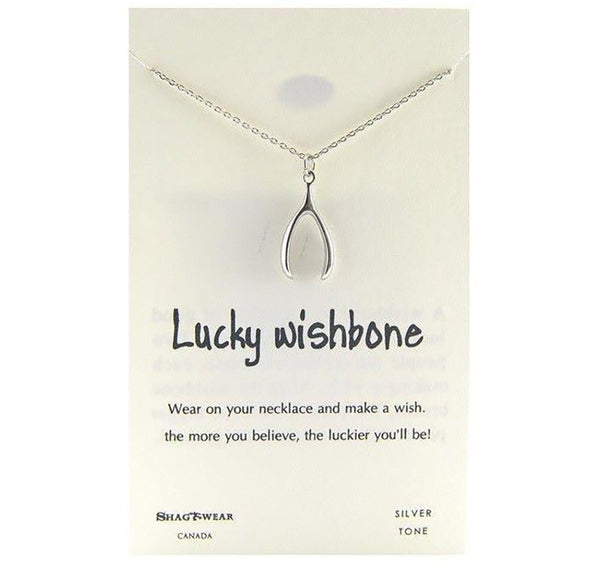 Lucky Wishbone Charmed Necklace
