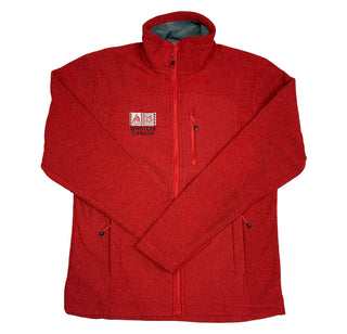 Men's Red Jacket Fleece with Mountain And  Maple Leaf Embroidered