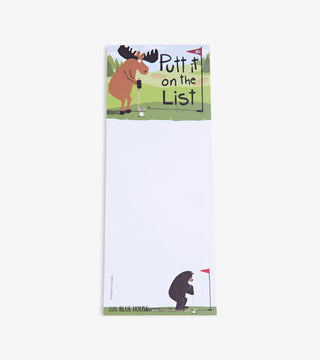 Moose and Bear Golfing Magnetic Notepad