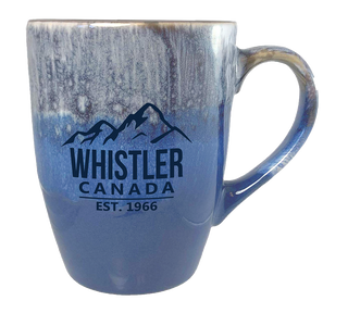 Whistler Mountain Tall  Taupe Reactive Glaze Taper Mugug