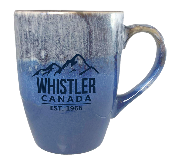 Whistler Mountain Tall Blue Reactive Glaze Taper Mug