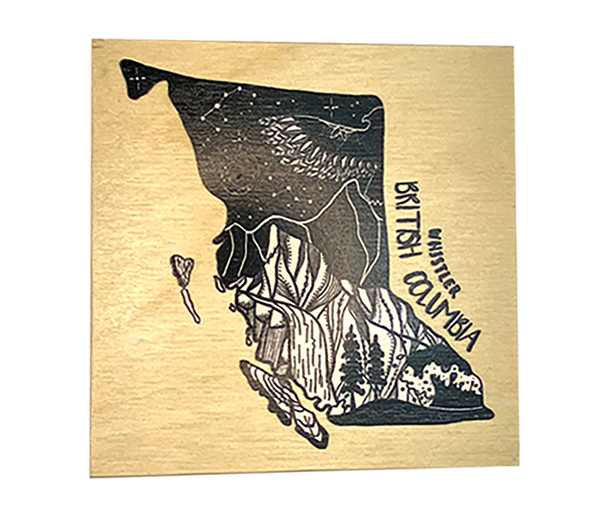 BC  Map  Reclaimed Wood Coaster