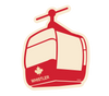 Red Gondola  Shaped Whistler Bumper Sticker