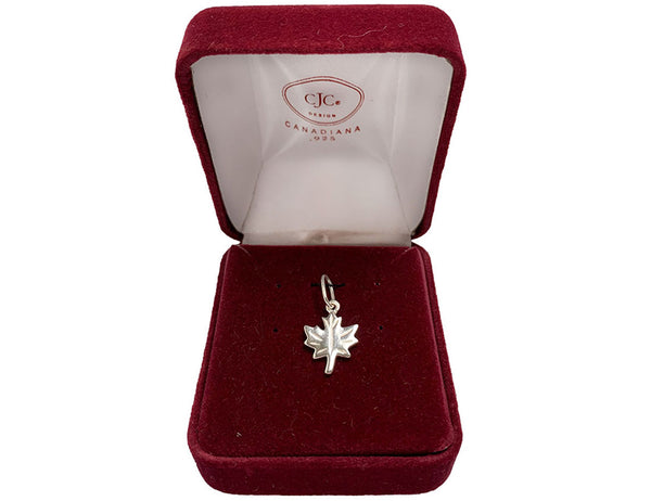 Charm Maple Leaf With Stem Sterling Silver