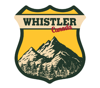 Shield  Shaped Whistler Canada Bumper Sticker