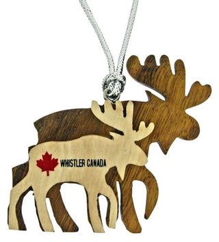  Ornament Two Layered Moose Contrasting Dark and light wood 