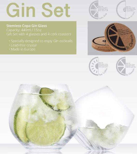 Gin Glass and Coaster Set