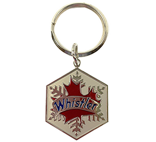 Snowflake with Maple Leaf Pendant Keychain