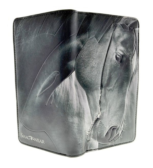 Large Black Horse Portrait  Vegan Wallet 7.5
