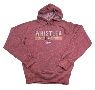 Grey Whistler Canada with Mountain in Sheild Embroidered Heather Maroon  Hoody