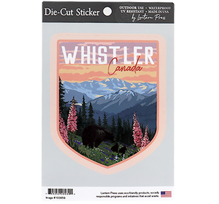 Bear & Cubs on a Summer Rolling Hill Mountain Range  Die Cut Stickers