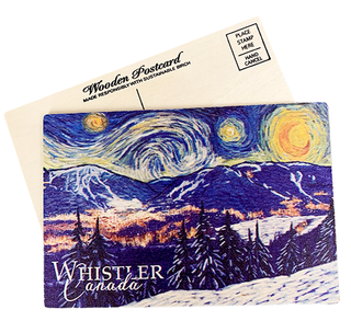 Starry Night Whistler Version Wooden Postcard