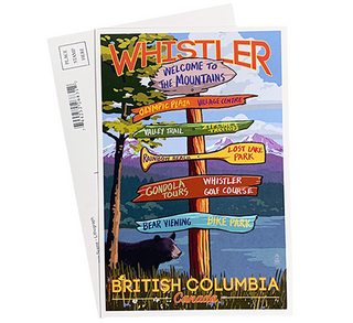 Retro Whistler Gondola Peak to Peak Postcard