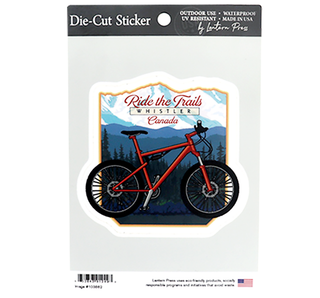Bicycle in Mountain Summit Backdrop Whistler Die Cut Stickers