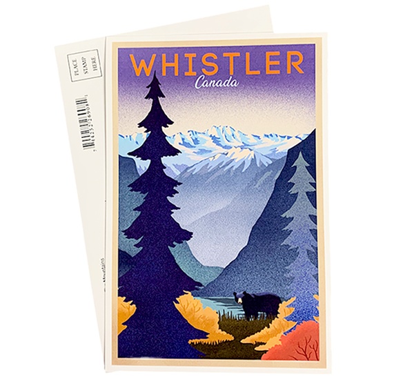 Bear & Cubs on a Summer Rolling Hill Mountain Range Whistler  Postcard