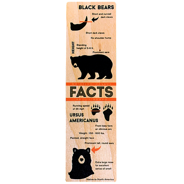 Bear Facts Whistler Wooden Bookmark