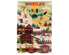 Whimsical Retro Whistler Winter Wooden Magnet