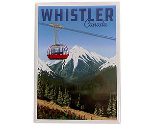 Mountain & Gondola Whistler Magnet