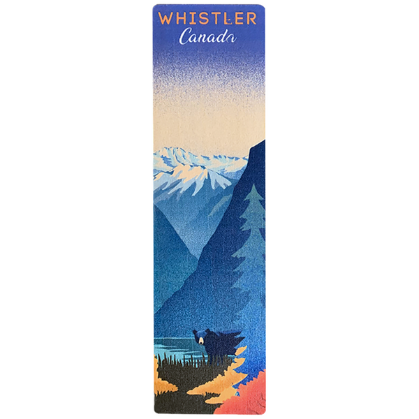 Black Bear by the Lake  and Snowy Mountains Whistler Wooden Bookmark
