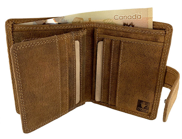 Leather Wallet with Front Snap