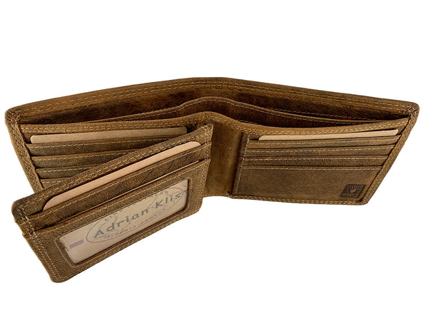 Leather Wallet with Double Bill Folder