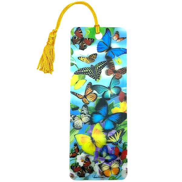 Kaleidoscope of Butterflies 3D Bookmark with Tassel 
