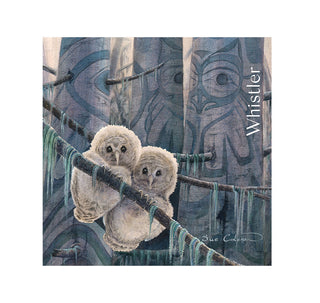 4x4  2  Owls Tile Art Coaster