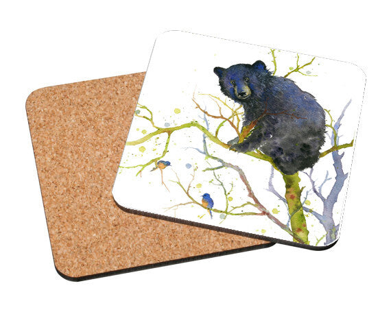 Bear on Tree Limb Art Coaster