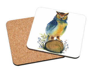 Owl on Stump Art Coaster