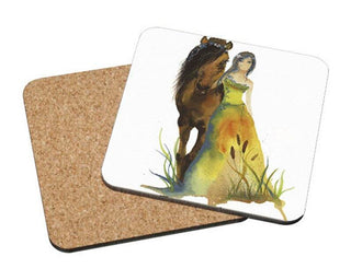 Lady and Her Horse Art Coaster