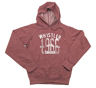 Heather Maroon Unisex 1966 Whistler Printed  Hoodie