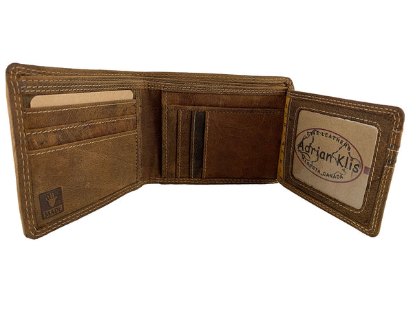 Leather Billfold Wallet with ID & Card Flaps