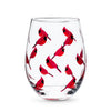 All Over Cardinals Print Stemless Wine Glass