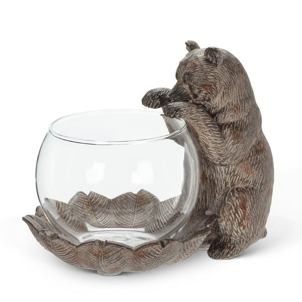 Bear Peeking in  Tea Light Holder