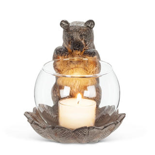 Bear Peeking in  Tea Light Holder