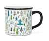 All Over Pine Trees Print White Mug
