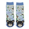 Bear Head Plush on Mountain Printed Infant Socks